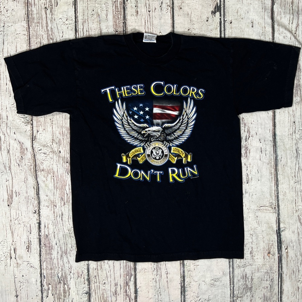 Vintage These Colors Don't Run USA Bald Eagle Y2K Crewneck Tshirt